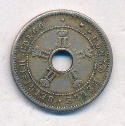 Бельгийское Конго 5 сентим 1909 год