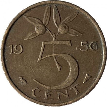 Нидерланды 5 центов 1956 год