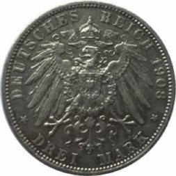 Германия 3 марки 1908 год - Пруссия