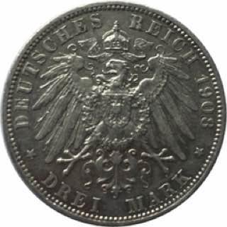 Германия 3 марки 1908 год - Пруссия