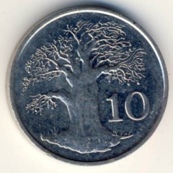 Монета Зимбабве 10 центов 1997 год