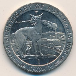 Остров Мэн 1 крона 1988 год