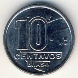 Бразилия 10 сентаво 1989 год