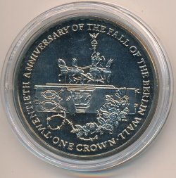 Остров Мэн 1 крона 2009 год - 20 лет падению Берлинской стены