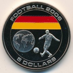 Либерия 5 долларов 2005 год