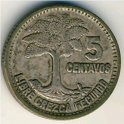 Гватемала 5 сентаво 1955 год - Дерево