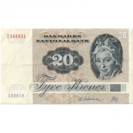 Дания 20 крон 1988 год - VF