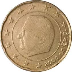 Бельгия 20 евроцентов 2000 год