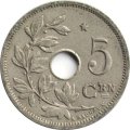 Бельгия 5 сантимов 1931 год - Звезда на реверсе