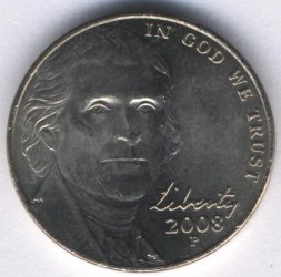 США 5 центов 2008 год (P)
