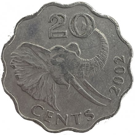 Свазиленд 20 центов 2002 год