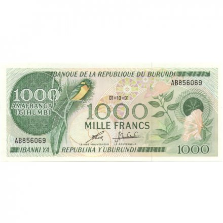 Бурунди 1000 франков 1991 год - UNC