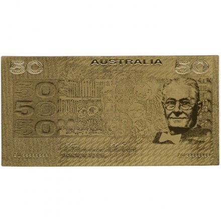 Сувенирная банкнота Австралия 50 долларов (золотые) - UNC