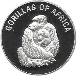 Уганда 1000 шиллингов 2003 год - Горилла с детёнышем