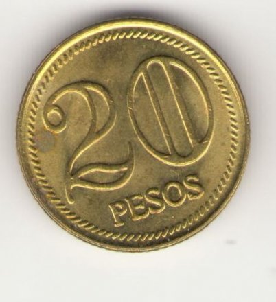 Колумбия 20 песо 2008 год