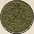 Веймарская республика 50 рентенпфеннигов 1924 год (A)