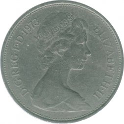 Великобритания 10 новых пенсов 1973 год