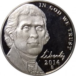 США 5 центов 2014 год - Jefferson Nickel (S)