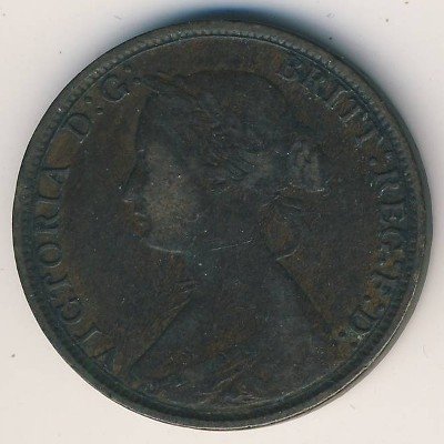 Великобритания 1/2 пенни 1872 год