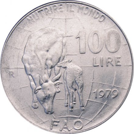 Италия 100 лир 1979 год - ФАО. Продовольственная программа
