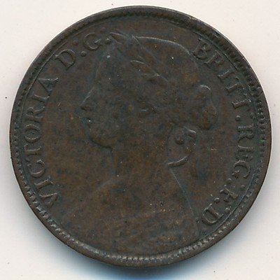 Великобритания 1 фартинг 1860 год