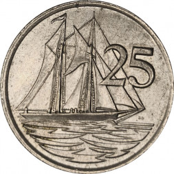 Каймановы острова 25 центов 1977 год