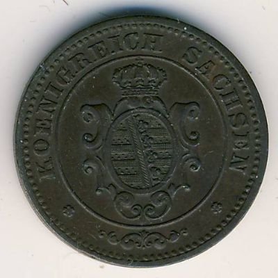 Саксония 2 пфеннига 1869 год