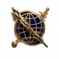 Знак Национальный центр по уменьшению ядерной опасности НЦУЯО, горячая эмаль