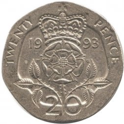 Великобритания 20 пенсов 1993 год