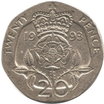 Великобритания 20 пенсов 1993 год