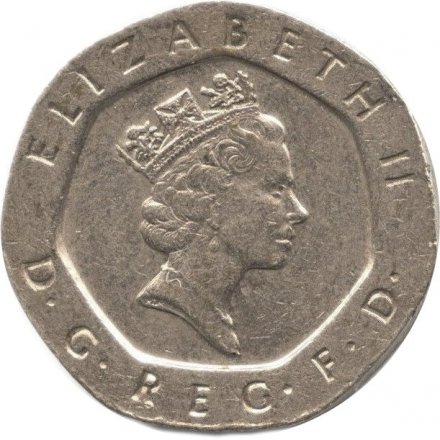 Великобритания 20 пенсов 1993 год