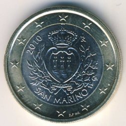 Сан-Марино 1 евро 2010 год - Герб Сан-Марино