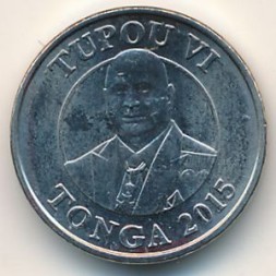 Монета Тонга 5 сенити 2015 год - Тупоу VI