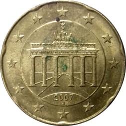 Германия 20 евроцентов 2007 год (J)