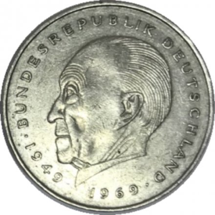 ФРГ 2 марки 1982 год - Конрад Аденауэр (G)