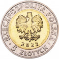 Польша 5 злотых 2022 год - Мошненский замок