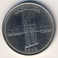 Монета Индонезия 1000 рупий 2010 год - Ангклунк