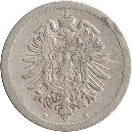 Германия 5 пфеннигов 1876 год (B)