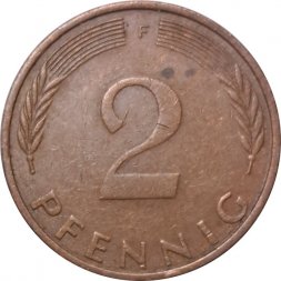 ФРГ 2 пфеннига 1971 год (F)