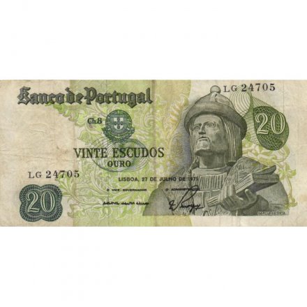 Португалия 20 эскудо 1971 год - тип 2 - F