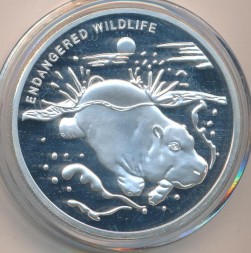 Монета Конго, Демократическая республика 10 франков 2007 год - Бегемот