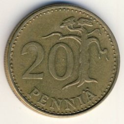 Финляндия 20 пенни 1967 год