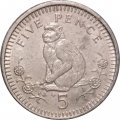 Гибралтар 5 пенсов 1992 год (AB)
