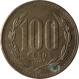 Чили 100 песо 1987 год