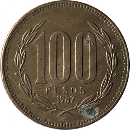 Чили 100 песо 1987 год