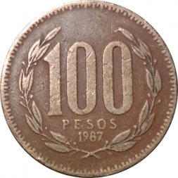 Чили 100 песо 1987 год