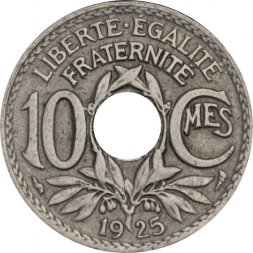 Франция 10 сантимов 1925 год