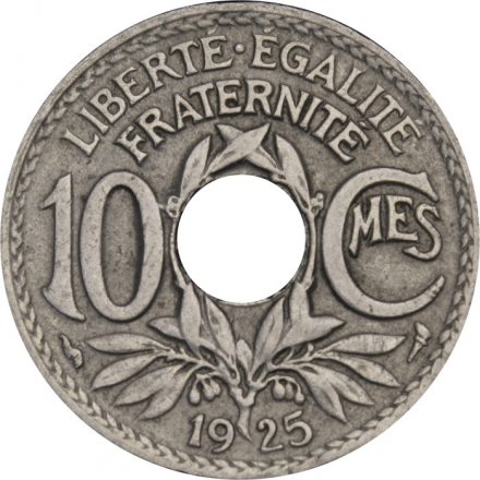 Франция 10 сантимов 1925 год