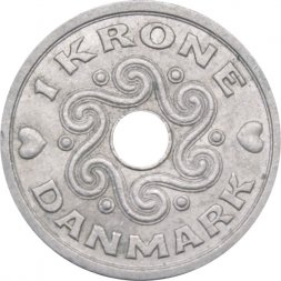 Дания 1 крона 1993 год - Королева Маргрете II