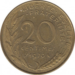 Франция 20 сантимов 1970 год - Марианна